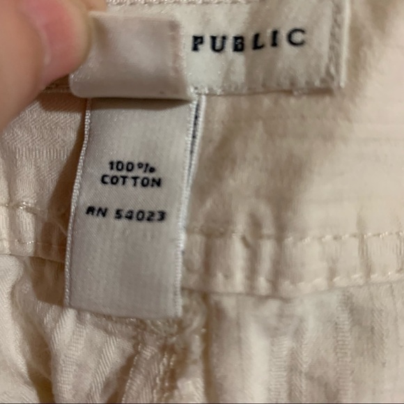 Banana Republic Girlfriend Flat Front Chino Cream Capris Wide leg size 14 - Picture 4 of 5